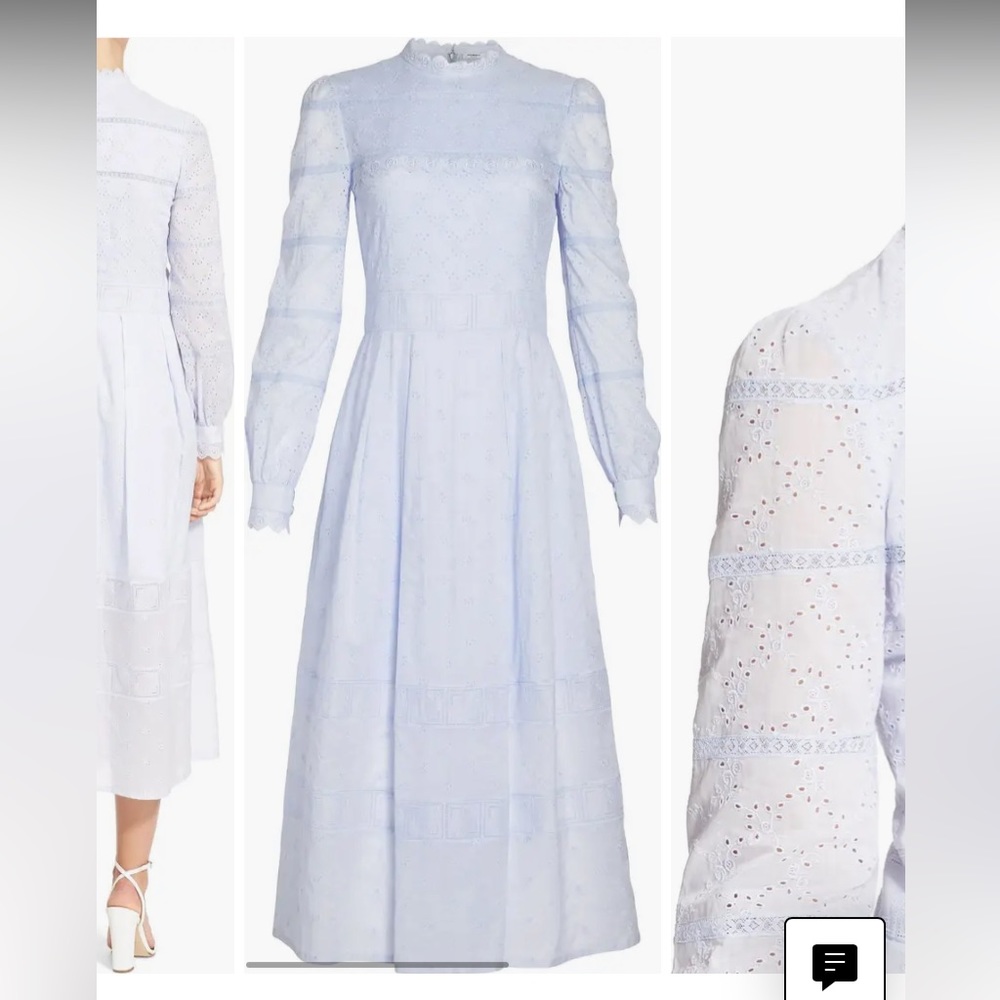 Vilshenko Pru Lace & Eyelet Midi Dress